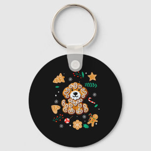 Xmas Dog Gingerbread Goldendoodle Golden Doodle Ch Key Ring