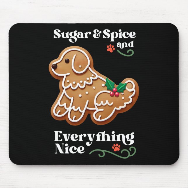 Xmas Dog Gingerbread Sugar Spice Christmas Cookie  Mouse Pad (Front)