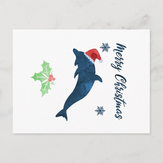 Xmas Dolphin Postcard (Front)