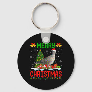 Xmas Dove Bird Lighting Santa Merry Christmas Mour Key Ring