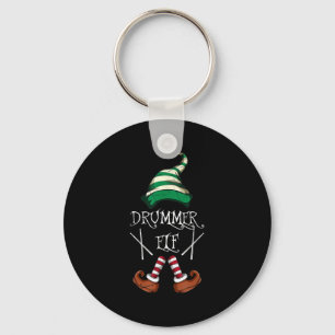 Xmas Drumsticks Music Matching Drummer Elf Pajama  Key Ring