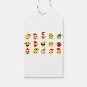 xmas emoji happy faces gift tags