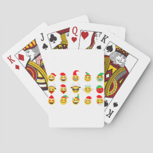 xmas emoji happy faces playing cards