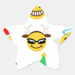 xmas emoji happy faces star sticker