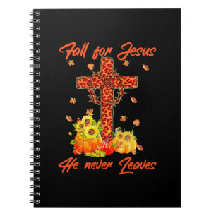 Xmas Fall For Jesus Maple Leaf Christian Autumn Notebook