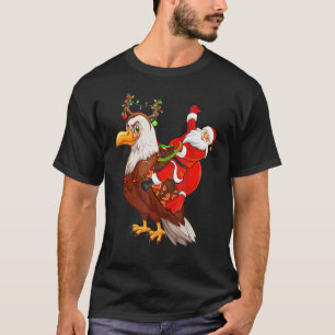 Xmas Family Matching Funny Santa Riding Eagle Chri T-Shirt