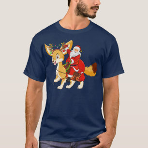 Xmas Family Matching Funny Santa Riding Fennec Fo T-Shirt