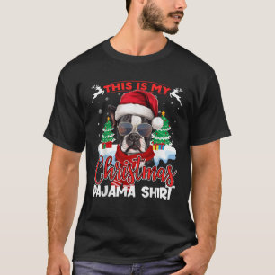 Xmas Family Matching Reindeer Boston Terrier Dog C T-Shirt