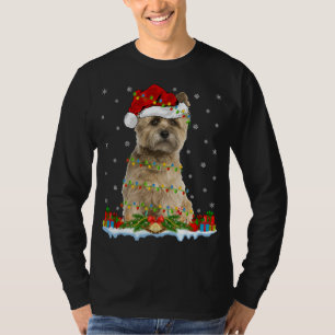 Xmas Family Matching Santa Hat Cairn Terrier Dog C T-Shirt