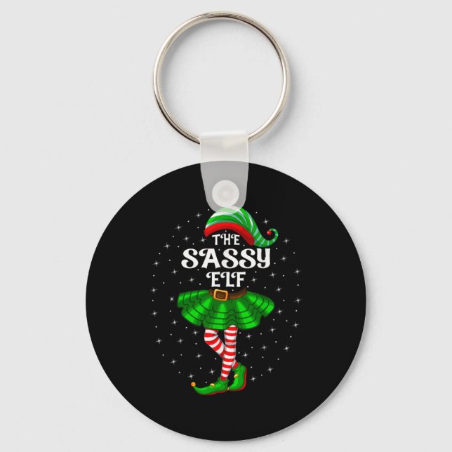 Xmas Family Matching Women Girls Mom The Sy Elf Ch Key Ring (Front)