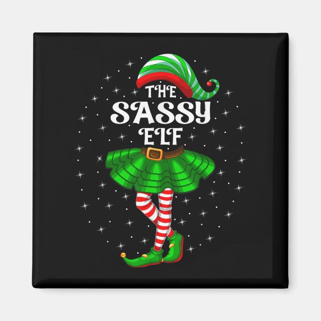 Xmas Family Matching Women Girls Mum The Sy Elf Ch Magnet (Front)