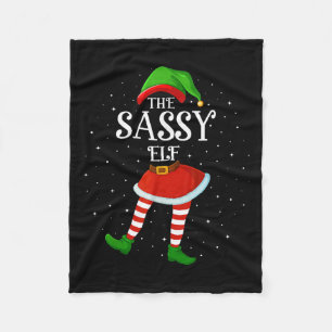 Xmas Family Matching Women Girls The Sy Elf Christ Fleece Blanket