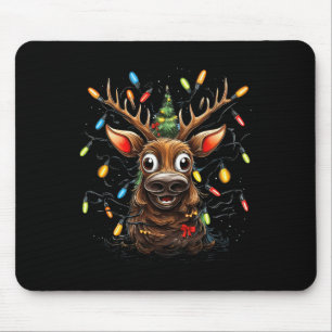 Xmas Family Merry Christmas Tree Lights Kids Funny Mouse Pad