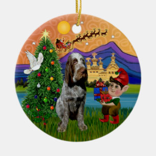 Xmas Fantasy - Spinone Italiano (roan) Ceramic Tree Decoration