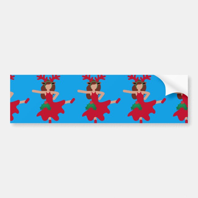 xmas flamenco dancer emoji bumper sticker (Front)