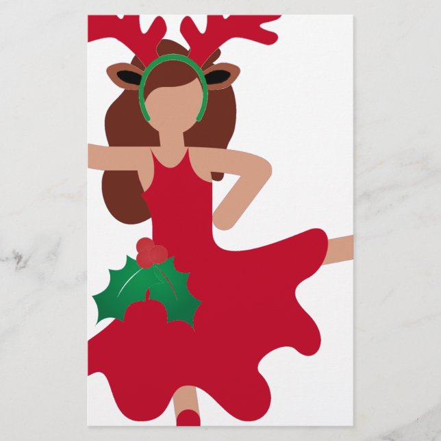 xmas flamenco dancer emoji stationery (Front)