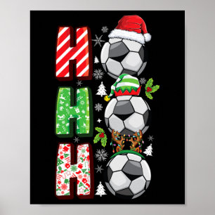 Xmas Footbyll Lovers Boys Kids Teen Funny Christma Poster