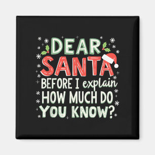 Xmas Funny Dear Santa Before I Explain How Much Do Magnet