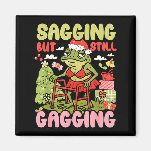 Xmas Funny Frog Meme Christmas Sagging But Still G Magnet