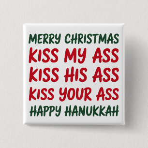 Xmas Funny Merry Christmas Sarcastic Rude 15 Cm Square Badge