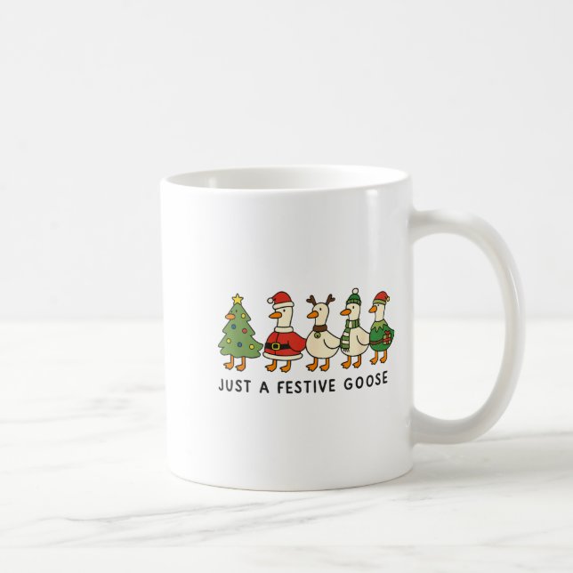 Xmas Funny Silly Goose Christmas Pjs Just A Festiv Coffee Mug (Right)