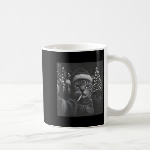 Xmas Funny Smoking Cat Cigarette Kitty Gen Z Meme  Coffee Mug