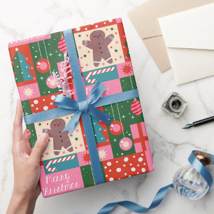 Xmas Geometrical Holiday Noel Christmas Wrapping Paper