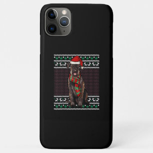 Xmas Giant Schnauzer Dog Santa Hat Ugly Christmas Case-Mate iPhone Case