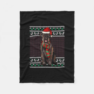 Xmas Giant Schnauzer Dog Santa Hat Ugly Christmas Fleece Blanket