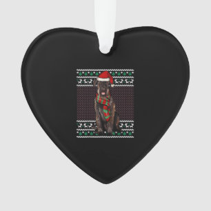 Xmas Giant Schnauzer Dog Santa Hat Ugly Christmas Ornament