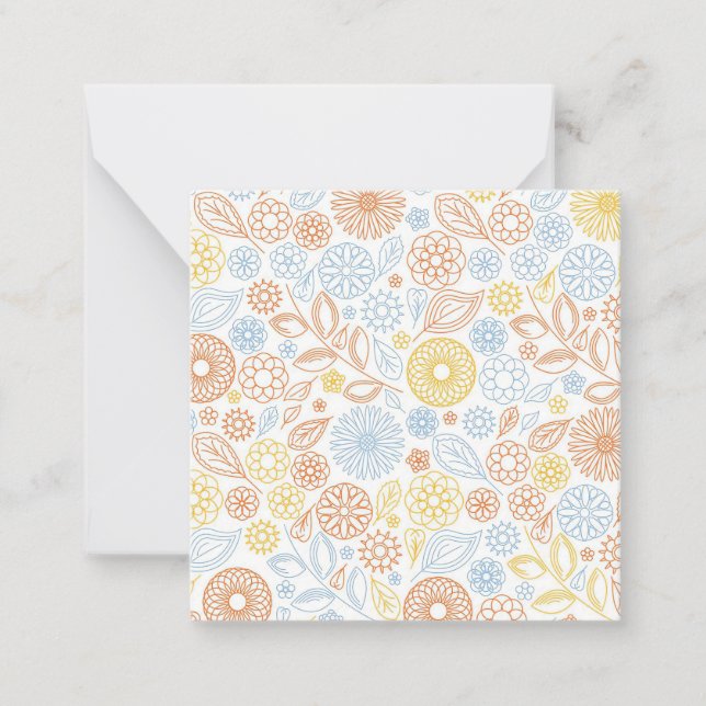 Xmas Gift Abstract Flowers On White Card (Front)