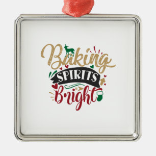 Xmas Gift Baking Spirits Bright Metal Tree Decoration
