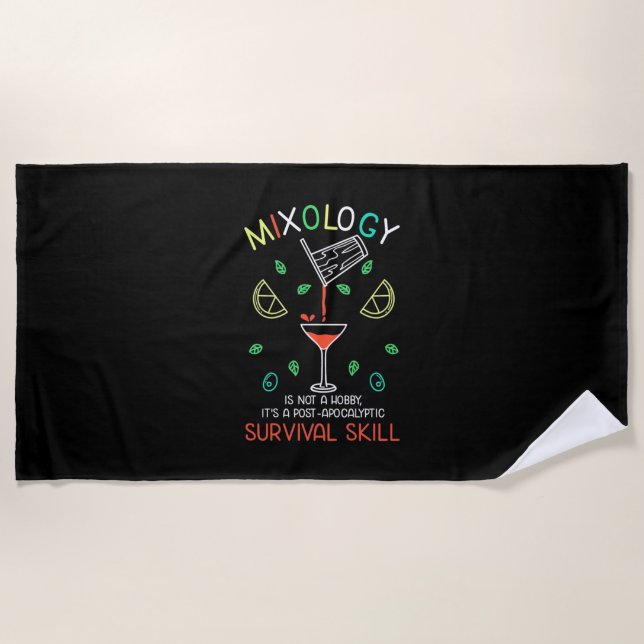 Xmas Gift | Bartender Mixologist Beach Towel (Front)