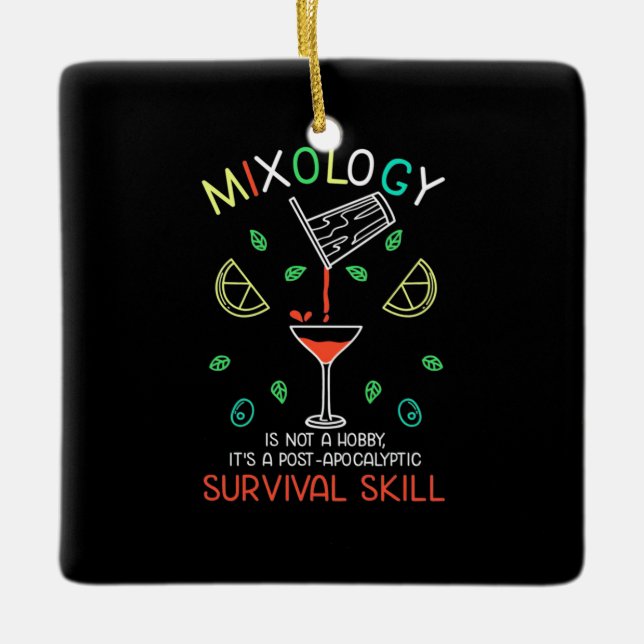 Xmas Gift | Bartender Mixologist Ceramic Ornament (Front)