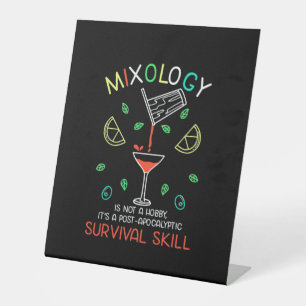 Xmas Gift Bartender Mixologist Pedestal Sign