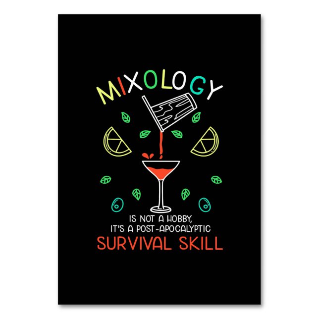 Xmas Gift | Bartender Mixologist Table Number (Front)