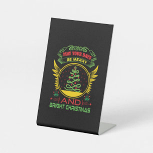 Xmas Gift Be Merry And Bright Christmas Pedestal Sign