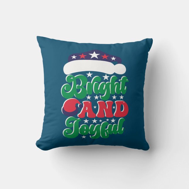 Xmas Gift Bright And Joyful Cushion (Front)
