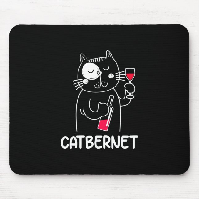 Xmas Gift | Catbernet Wine Drinker Mouse Pad (Front)