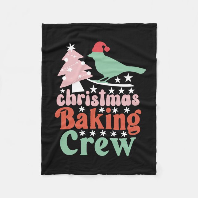Xmas Gift Christmas Baking Crew Fleece Blanket (Front)