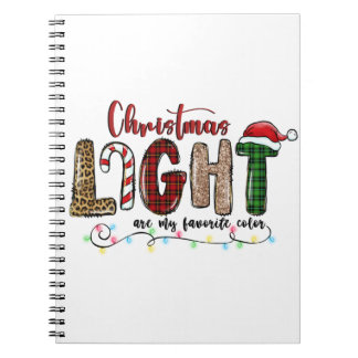 Xmas Gift Chritsmas Light Are My Favourite Colour Notebook