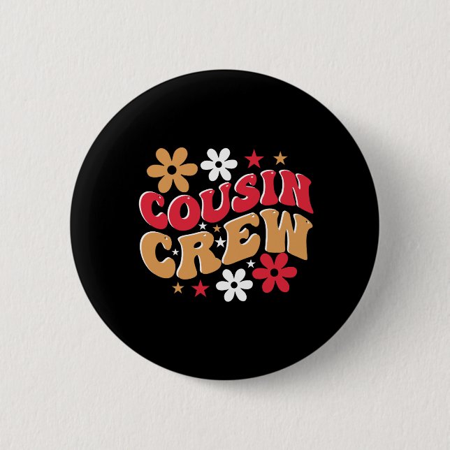 Xmas Gift Cousin Crew 6 Cm Round Badge (Front)