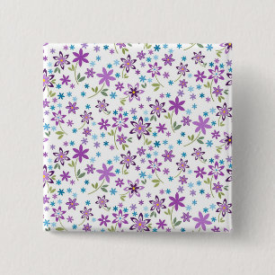 Xmas Gift Cute Floral Ditsy 15 Cm Square Badge