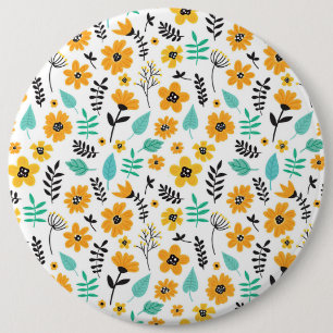 Xmas Gift Cute Hand Drawn Floral Colourful 6 Cm Round Badge
