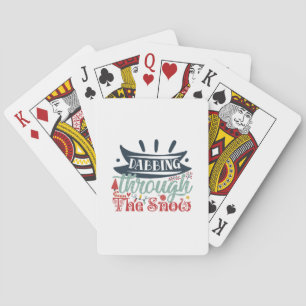 Xmas Gift Dabbing Through The Snow Playing Cards