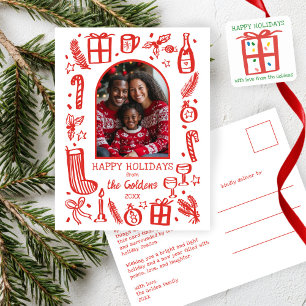 Xmas Gift Doodle CHRISTMAS Holiday To From Label