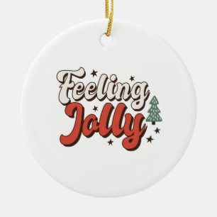 Xmas Gift Feeling Jolly Ceramic Tree Decoration