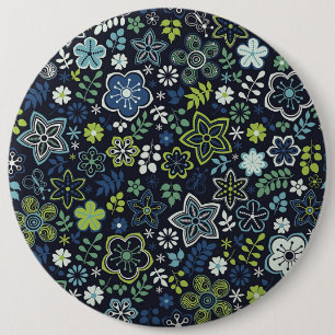 Xmas Gift Floral 3D Wall Art 6 Cm Round Badge