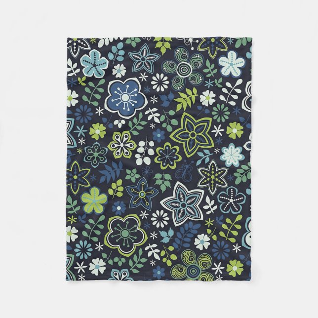 Xmas Gift Floral 3D Wall Art Fleece Blanket (Front)