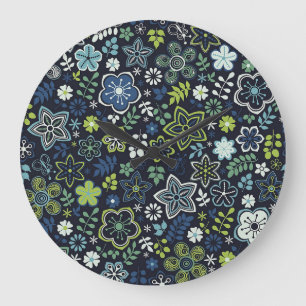 Xmas Gift Floral 3D Wall Art Large Clock